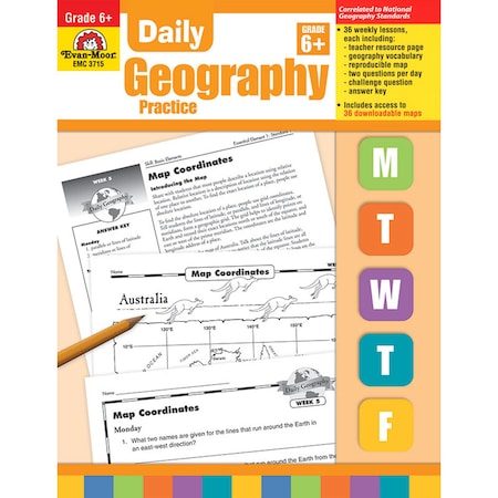 Evan-Moor Educational Publishers Daily Geography Practice Book, Teacher Edition, Grade 6 3715